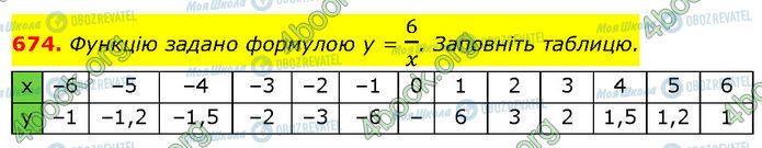 ГДЗ Алгебра 7 клас сторінка 674
