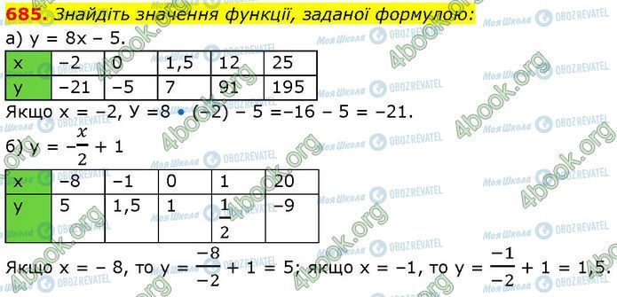 ГДЗ Алгебра 7 клас сторінка 685
