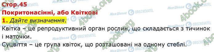 ГДЗ Биология 7 класс страница Стр.45 (1)