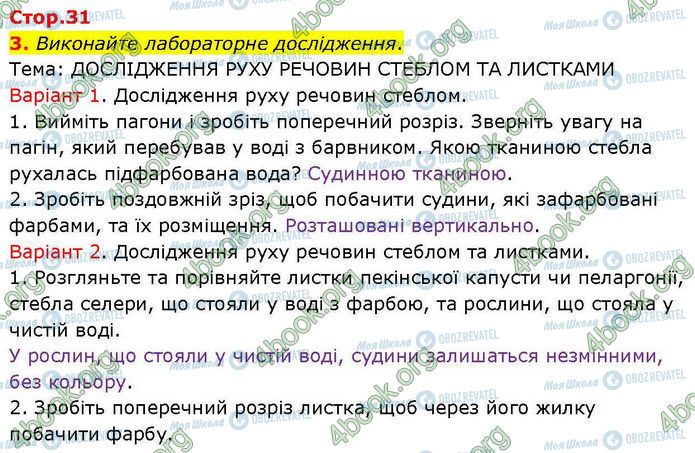 ГДЗ Биология 7 класс страница Стр.31 (3)