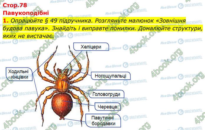 ГДЗ Биология 7 класс страница Стр.78 (1)