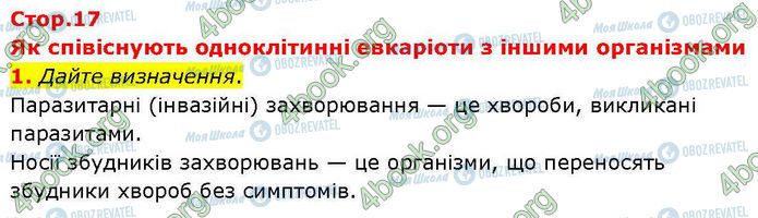 ГДЗ Біологія 7 клас сторінка Стр.17 (1)