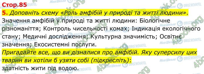 ГДЗ Биология 7 класс страница Стр.85 (5)