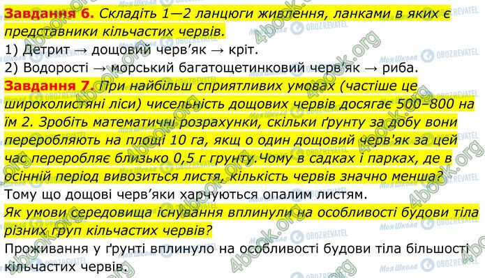 ГДЗ Біологія 7 клас сторінка Стр.100 (6-7)