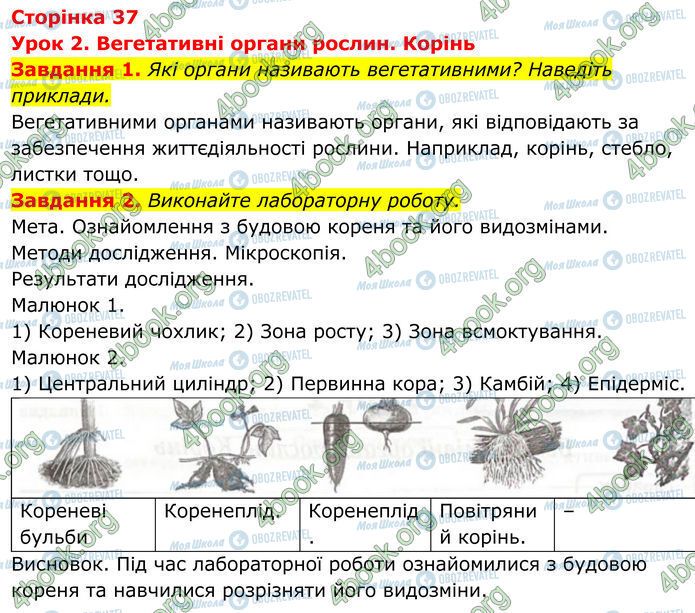 ГДЗ Біологія 7 клас сторінка Стр.37
