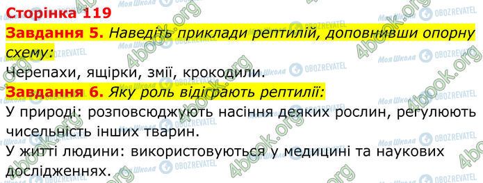 ГДЗ Біологія 7 клас сторінка Стр.119 (5-6)