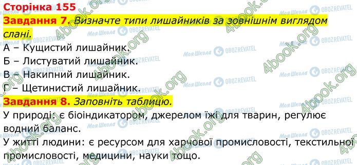 ГДЗ Биология 7 класс страница Стр.155 (7-8)