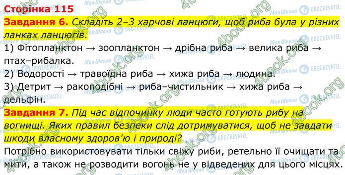 ГДЗ Біологія 7 клас сторінка Стр.115 (6-7)
