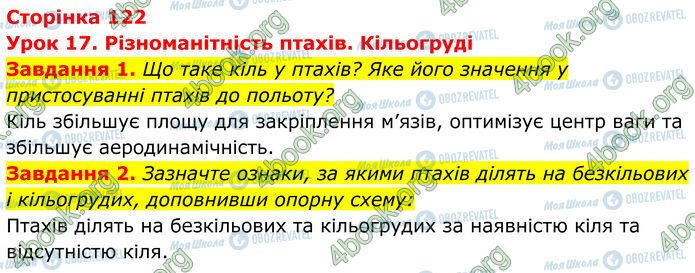 ГДЗ Биология 7 класс страница Стр.122 (1-2)