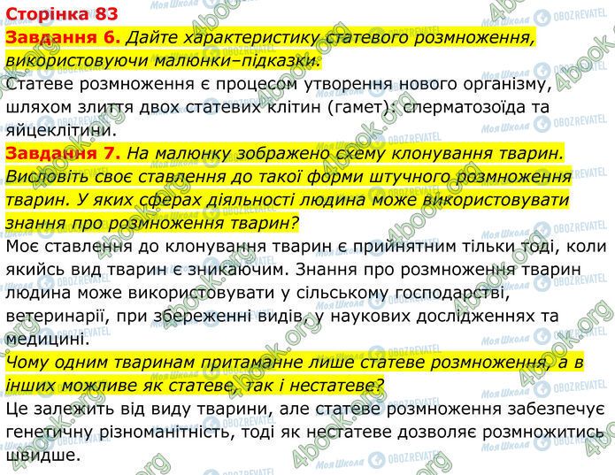 ГДЗ Біологія 7 клас сторінка Стр.83