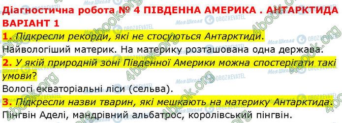 ГДЗ Географія 7 клас сторінка Др.4 (1-3)