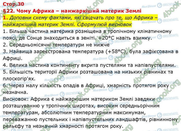 ГДЗ Географія 7 клас сторінка Стр.30 (1)
