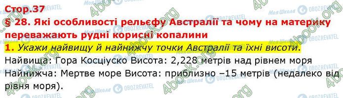 ГДЗ Географія 7 клас сторінка Стр.37 (1)