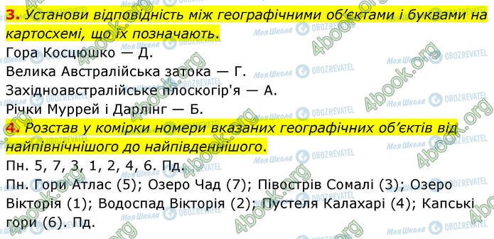 ГДЗ Географія 7 клас сторінка Др.3 (3-4)