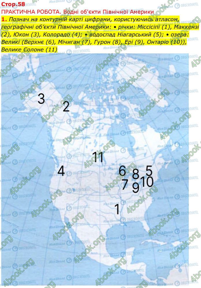 ГДЗ Географія 7 клас сторінка Стр.58 (1)