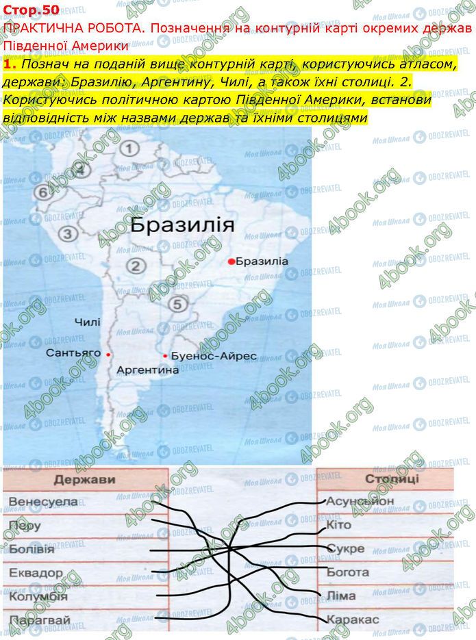 ГДЗ Географія 7 клас сторінка Стр.50 (Пр.1)