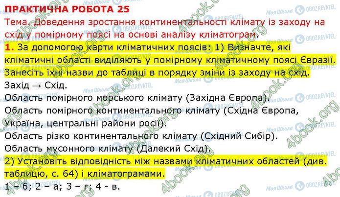 ГДЗ География 7 класс страница Пр.25 (1)