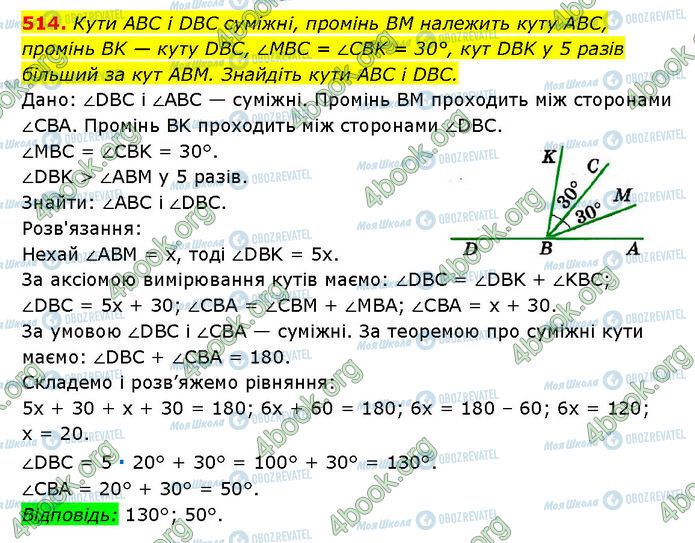 ГДЗ Геометрія 7 клас сторінка 514
