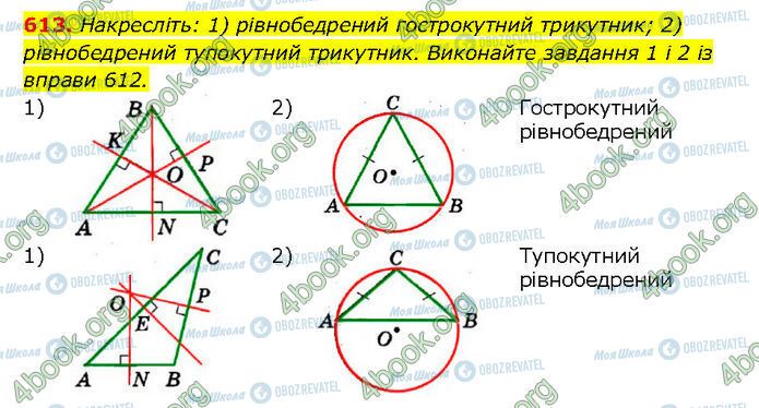 ГДЗ Геометрія 7 клас сторінка 613