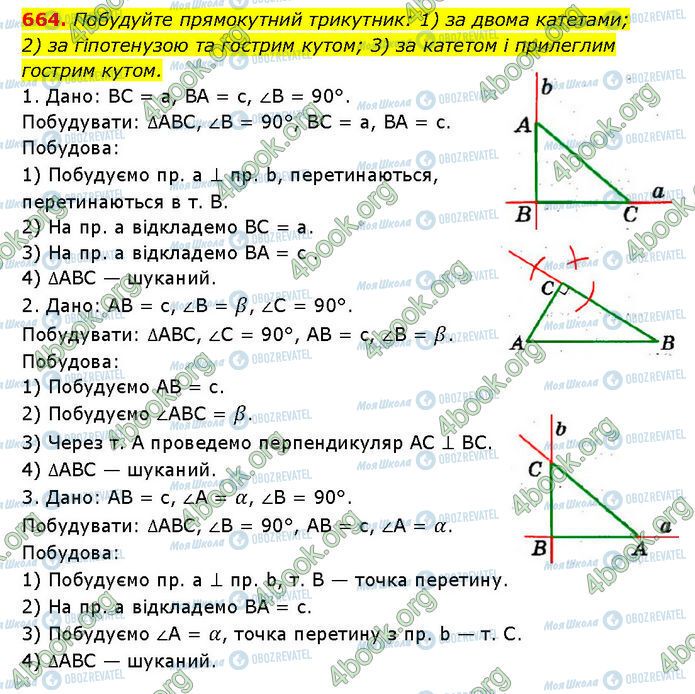 ГДЗ Геометрія 7 клас сторінка 664