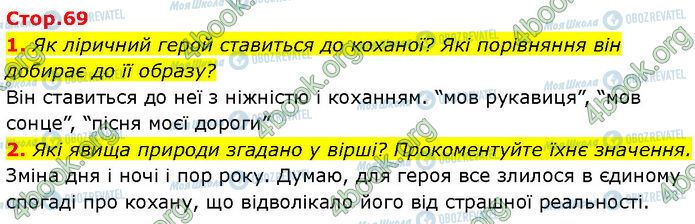 ГДЗ Зарубежная литература 7 класс страница Стр.69 (1-2)