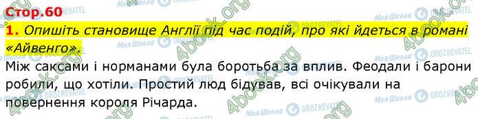 ГДЗ Зарубежная литература 7 класс страница Стр.60 (1)
