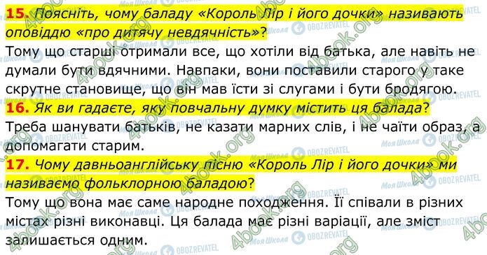 ГДЗ Зарубіжна література 7 клас сторінка Стр.14 (15-17)