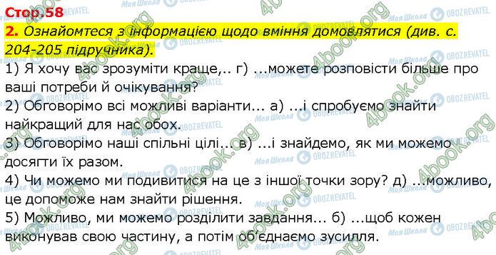 ГДЗ Основи здоров'я 7 клас сторінка Стр.58