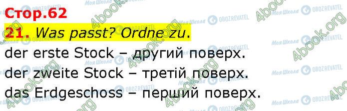 ГДЗ Немецкий язык 7 класс страница Стр.62 (21)