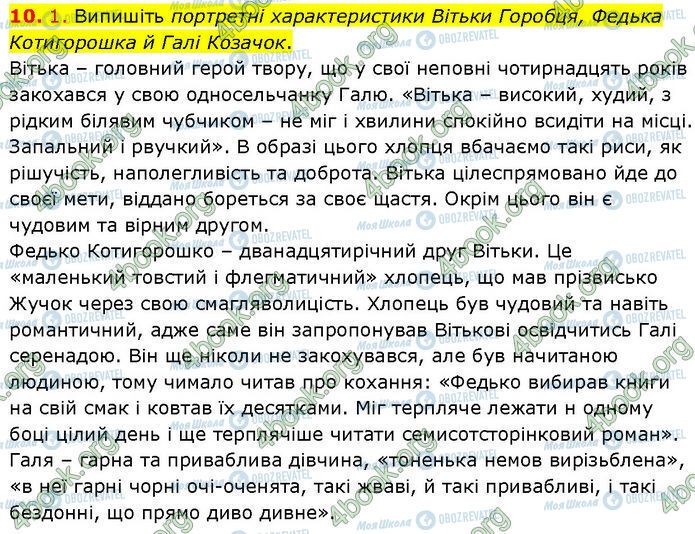 ГДЗ Українська література 7 клас сторінка Стр.205 (10)