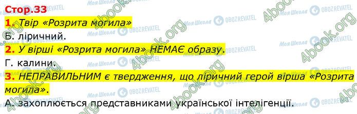 ГДЗ Українська література 7 клас сторінка Стр.33 (1-3)