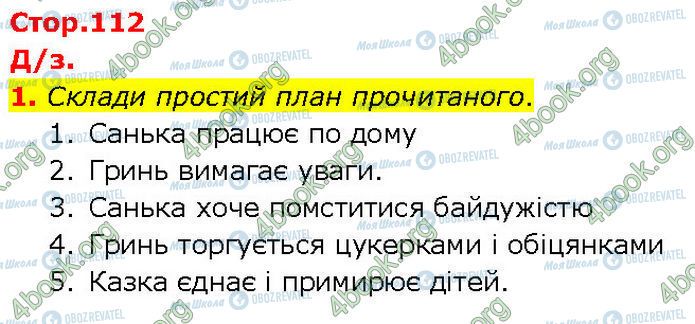 ГДЗ Українська література 7 клас сторінка Стр.112 (Дз.1)