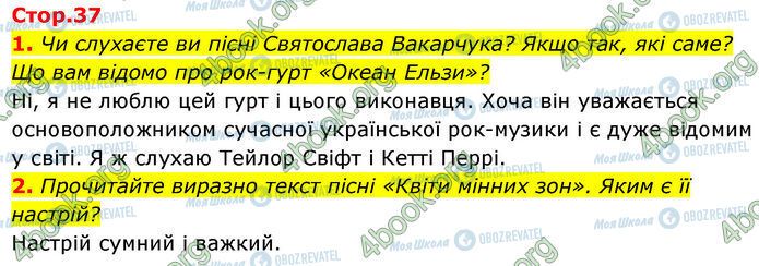 ГДЗ Українська література 7 клас сторінка Стр.37 (1-2)