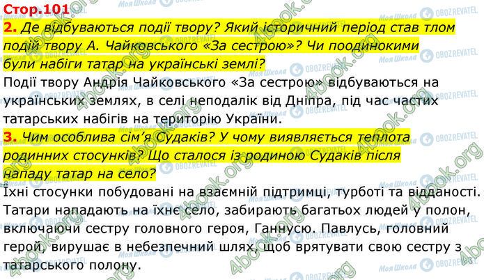 ГДЗ Українська література 7 клас сторінка Стр.101 (2-3)