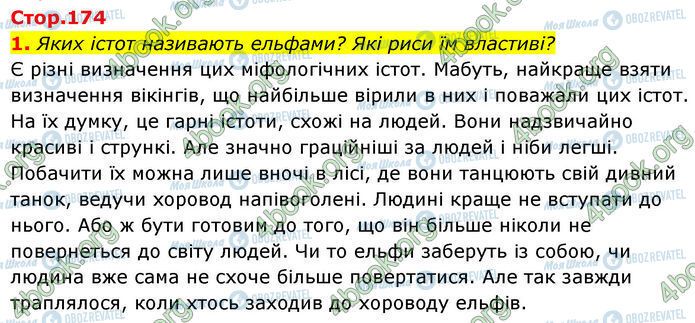 ГДЗ Українська література 7 клас сторінка Стр.174 (1)