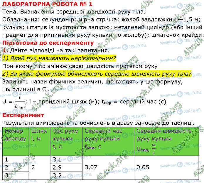 ГДЗ Физика 7 класс страница ЛР№.1 (1)