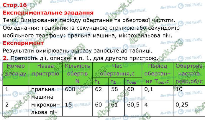 ГДЗ Фізика 7 клас сторінка Стр.16
