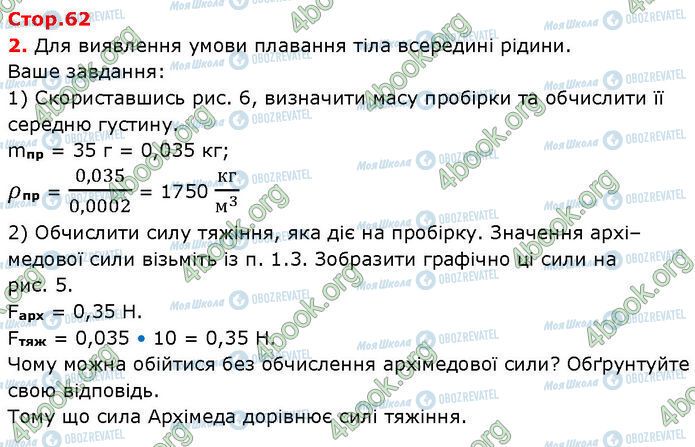 ГДЗ Фізика 7 клас сторінка Стр.62