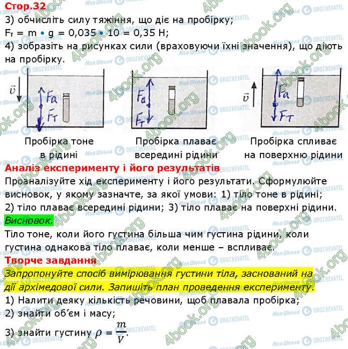 ГДЗ Фізика 7 клас сторінка Стр.32