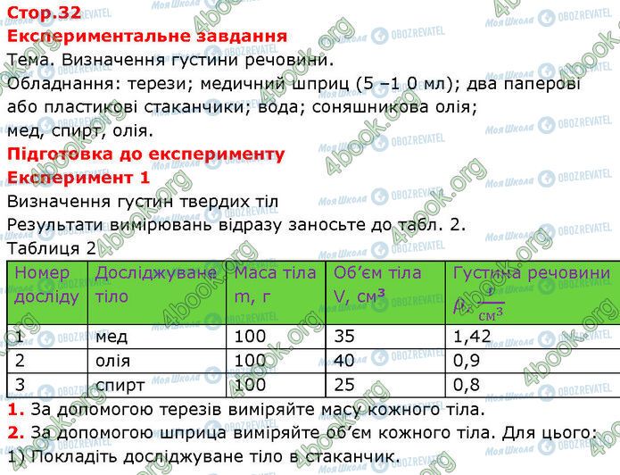 ГДЗ Фізика 7 клас сторінка Стр.32