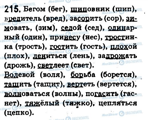 ГДЗ Російська мова 5 клас сторінка 215
