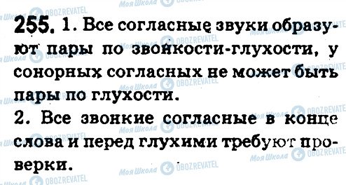 ГДЗ Російська мова 5 клас сторінка 255