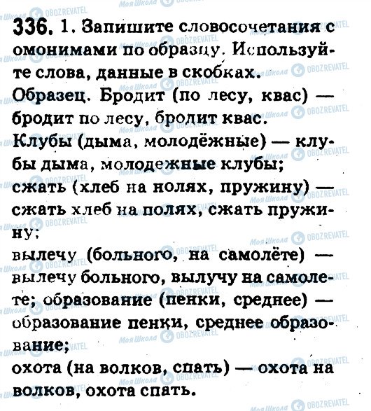 ГДЗ Російська мова 5 клас сторінка 336