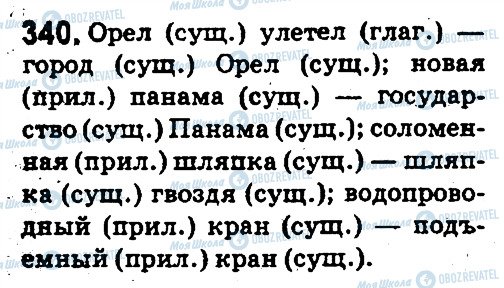 ГДЗ Російська мова 5 клас сторінка 340