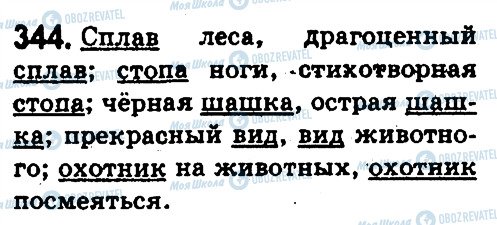 ГДЗ Російська мова 5 клас сторінка 344
