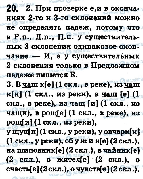 ГДЗ Російська мова 5 клас сторінка 20