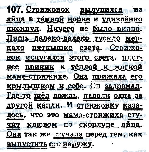 ГДЗ Російська мова 5 клас сторінка 107