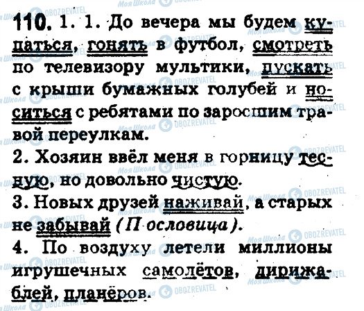 ГДЗ Російська мова 5 клас сторінка 110