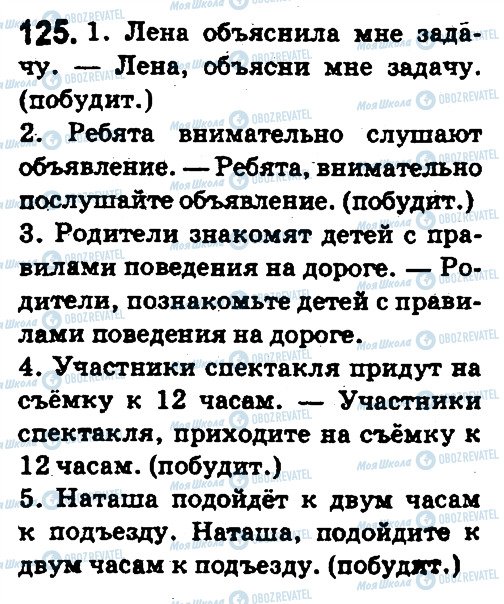 ГДЗ Російська мова 5 клас сторінка 125