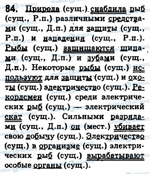 ГДЗ Російська мова 5 клас сторінка 84